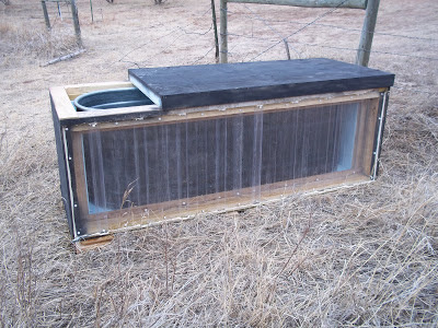 Solar powered water tank.